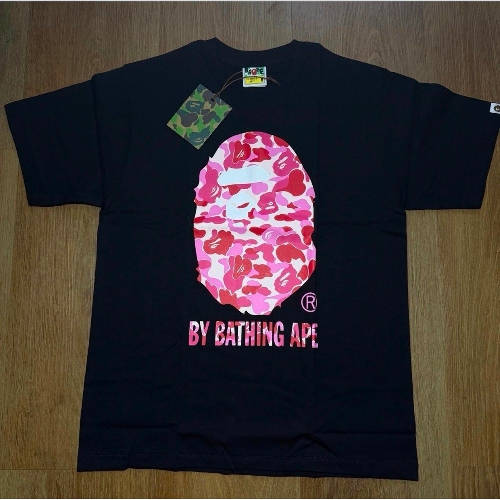 NWT Authentic A Bathing Ape ABC Camo Big Ape Head T-Shirt  Black/Pink Size 2XL - Picture 2 of 4